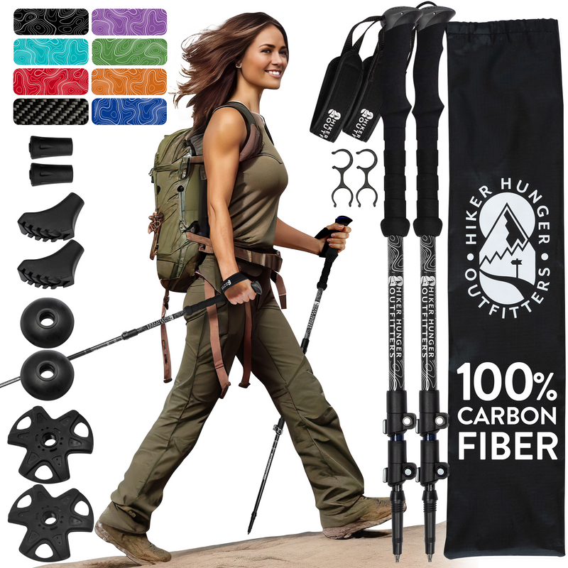 100% Carbon Fiber Trekking Poles | Hiking Poles | Hiking Sticks | Walking Sticks100% Carbon Fiber Trekking Poles| Hiker Hunger Outfitters - Best Hiking Gear!