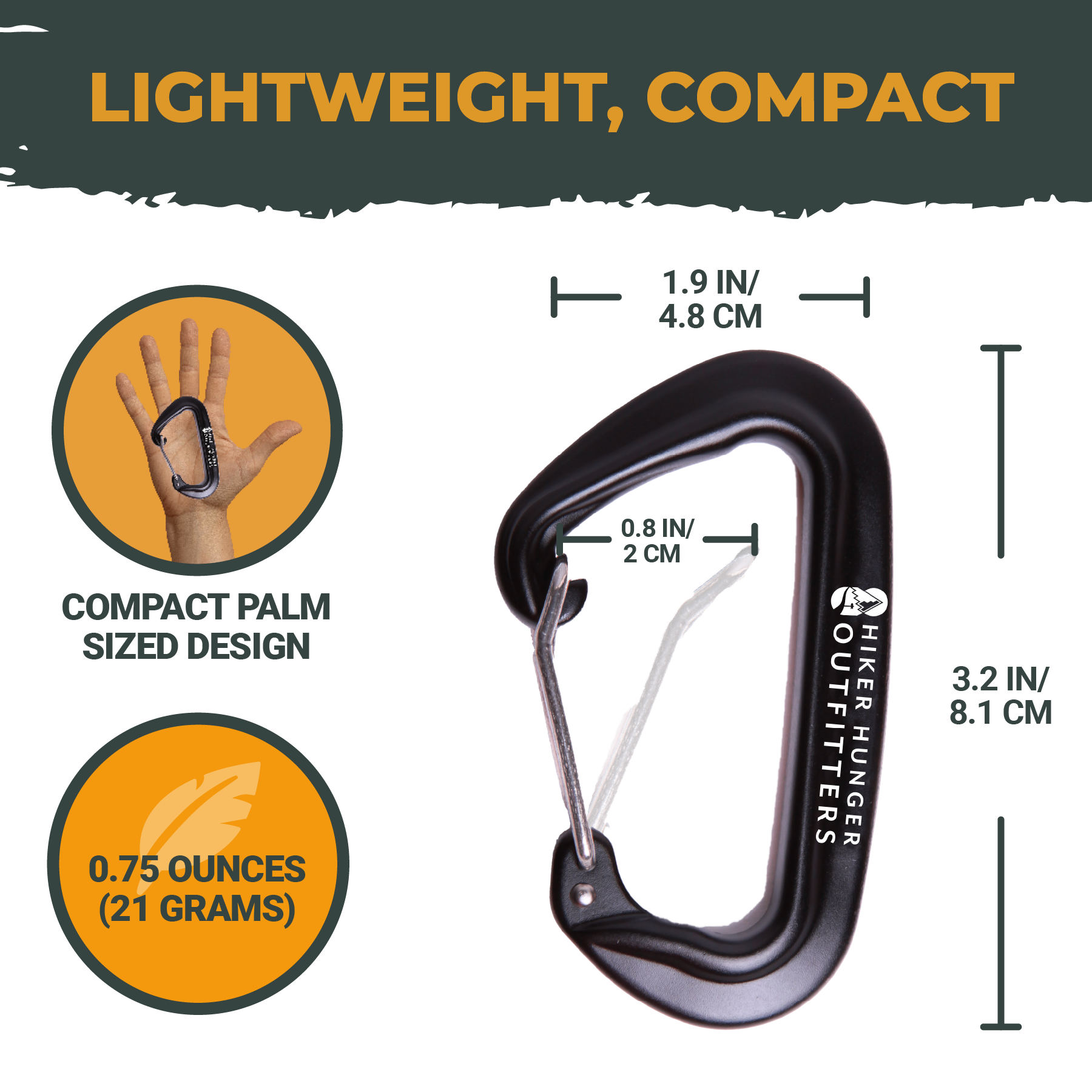 Aluminum Wire Gate Carabiners | Hiker Hunger Outfitters - Best Hiking Gear!