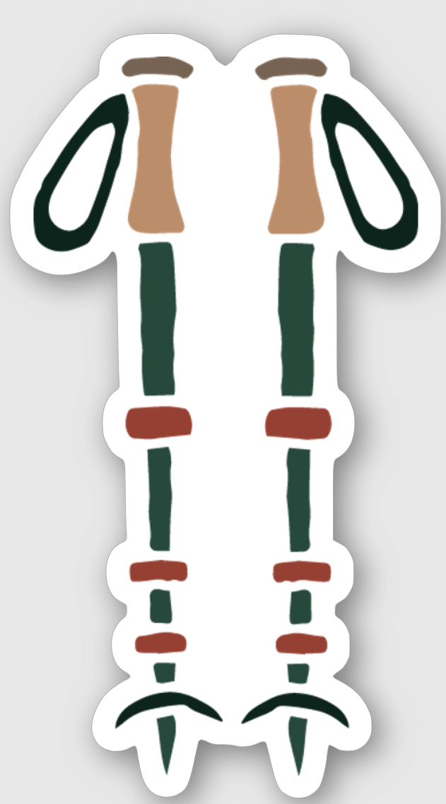 Hiker Hunger - Trekking Poles Sticker - Best Hiking Gear!